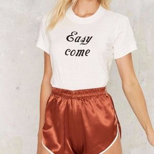 NASTY GAL White "Easy Come, Easy Go" Tee